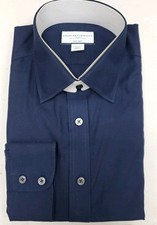 New Charles Tyrwhitt Classic Fit Non Iron Dress Shirt Navy 16/33  picture