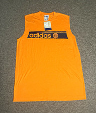 Vintage adidas Men's S Orange Cotton Sleeveless Tank deadstock picture