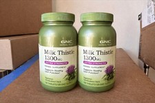 2 X GNC Herbal Plus Milk Thistle 1300mg Supplement, 120 Veg Capsules Exp 9/2027 picture