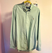 Ralph Lauren Men’s Custom Fit Solid Button-Up Shirt Long Sleeve Green L picture