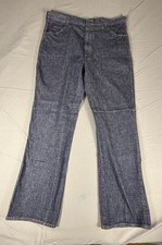 Vintage 60s 70s Buckleback Denim Jeans Flare Bell Bootcut 36x29 picture