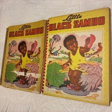 Vintage Little Black Sambo book rare 1942 ed Saalfield Pub Co Bannerman with DJ picture