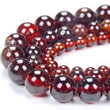 Natural Deep Hessonite Garnet Grd AA Round 4MM 5MM 6MM 7MM 8MM 9MM Beads (D313) picture