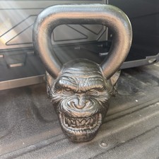 Onnit Retired Primal Monkey Head Black Cast Iron Kettlebell Gym Weight Training picture