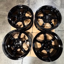 Used 18x8.5 Vors LT61 5x114.3 35 73.1 All Black Wheels set-4 picture