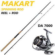 9ft Fishing Rod Spinning Pole Carbon Fiber Reel Combo line Heavy Fast 2 section picture