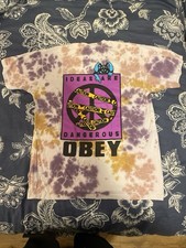 Obey Men’s Medium Tie Die Short Sleeve “Ideas Are Dangerous” picture