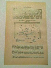 K117) Routes of The Chief Explorers in Fezzan Libya 1887 Engraving picture