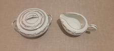 NORITAKE Japanese China Gaylord Platinum Trim Pattern Cream & Sugar Serve Set   picture