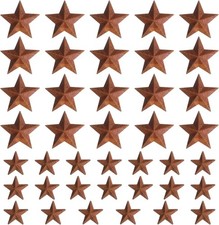 2 Size Metal Stars, 40Pcs Mini Metal Rusty Barn Stars picture