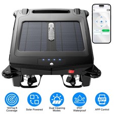 Solar Electric Robotic Pool Cleaner Skimmer Dual Charging Automatic Cleaning picture