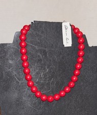 Allison Reed Vintage Red Bead Necklace 16” picture
