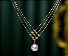 Gorgeous Huge AAAA 10mm south sea white round pearl pendant necklace 18