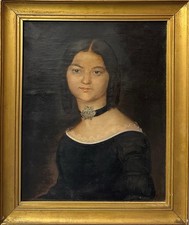 19th Century Portrait of Karoline Dick (1820–1889) Oil on Canvas Framed picture