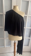 ZARA WOMAN BLACK FASHION ASYMMETRIC TOP Size S O4108 picture