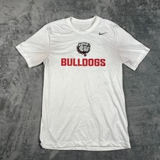 Nike Dri Fit Shirt Mens Small White University Of Georgia Bulldogs Football NCAA picture