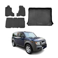 Custom Floor Mats & Cargo Liners for Honda Element 2003-2008 Black 4 Pcs picture