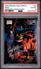 1994 Marvel Masterpieces #50 Hulk : Gold Foil Signatures : PSA 6 picture