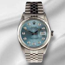 Rolex 36mm Datejust Steel Fluted Jubilee Ice Blue Dial Watch picture