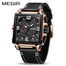 MEGIR Creative Men Watch Chronograph Quartz Watches Men Leather Sport picture
