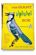 Vintage 1961 The Giant Alphabet Box Platt Munk ABC Flash Cards Nursery Art Decor picture