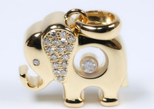 Chopard Happy Diamonds Elephant 18k Yellow Gold Pendant Top Charm Animal picture