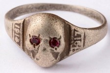 1917 Ring 835 Silver WW1 Skull WWI Gothic 1914 Cosplay gift Goth Horror Death picture