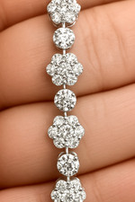 Certified 6.20ct Round D-F VVS Natural Diamond Bracelet 14k White Gold picture
