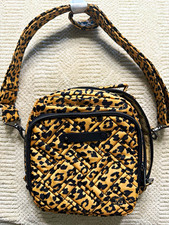 Lug Skeeter Bridge Leopard Animal Print Crossbody Zip Bag Tan/Black picture