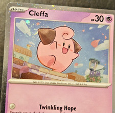 *SWIRL* Cleffa Cosmos Holo Black Star Promo Pokémon TCG Card ( SVP #095 LP ) picture