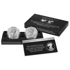 2021 $1 Reverse Proof American Silver Eagle Designer Edition 2pc Set, OGP picture