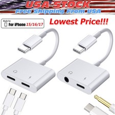 2 in 1 Charger Headphone USB Type C to 3.5mm Aux Audio Cable Cord Adapter lot picture