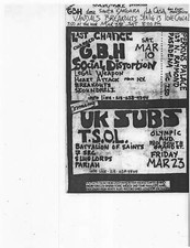 GBH Concert Flyer 1984 Perkin's Palace picture