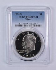 1973-S Eisenhower $1 Silver PR69 CAMEO PCGS Blue Label picture