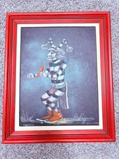 Robert Yellowhair Original Signed Painting Native American Hopi Koshare Clown picture