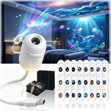 Hd Smart Dynamic 5d Holographic Night Light Projector, 2 In 1 Galaxy Night Light picture