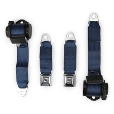 1978-82 Corvette Single Retractor Shoulder Seatbelt System PushButton Dark Blue picture