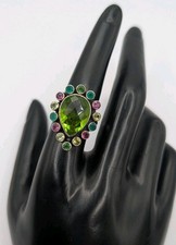 Nicky Butler Sterling Silver Green Multi Gemstone Statement Ring Size 7.75 picture