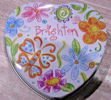 NIB Brighton Wine Glass Charms Set of 4 Heart Tin Box   picture