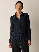 Eileen Fisher Women's Bubble Jacquard Classic Collar Shirt - No Import Fees picture