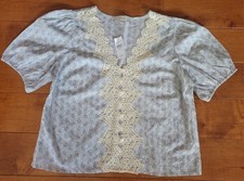Loft Paisley Eyelash Lace Blouse Blouse Top  NWT $74.95    M picture
