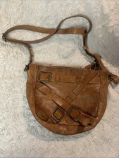 Bed Stu Shenzi Leather Crossbody Purse Handbag Brown Dip Dye Belted Boho Chic picture