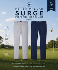 NWT Men's Peter Millar Surge Performance Trouser Pants Navy Grey ME0XB00FB NEW picture
