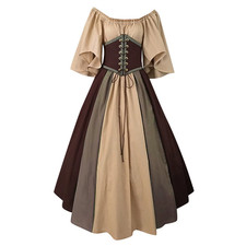 Women Vintage Princess Dress Corset Ruffle Gown picture