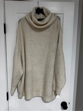 Zara Cream Cable-Knit Turtleneck Sweater picture