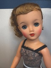Vintage Ideal Revlon VT-18 Doll MINT AO HTF Round Diamond Earrings Side Bun Crsp picture