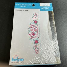 Janlynn Paisley Rose Stamped Embroidery 2 Pillowcases Kit picture