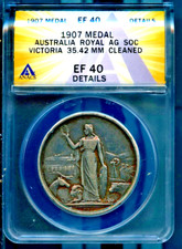 1907 50c Agriculture Society of Victoria 3rd Place 92.5 ANACS # 7874606 + Bonus picture