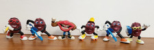 California Raisins Set of 6 PVC/Plastic Figures 1988 - music, surf, skates, horn picture