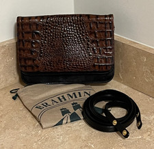 Brahmin Vintage Tina Black Tuscan Crossbody/Wallet Shoulder w/ Dust Bag picture